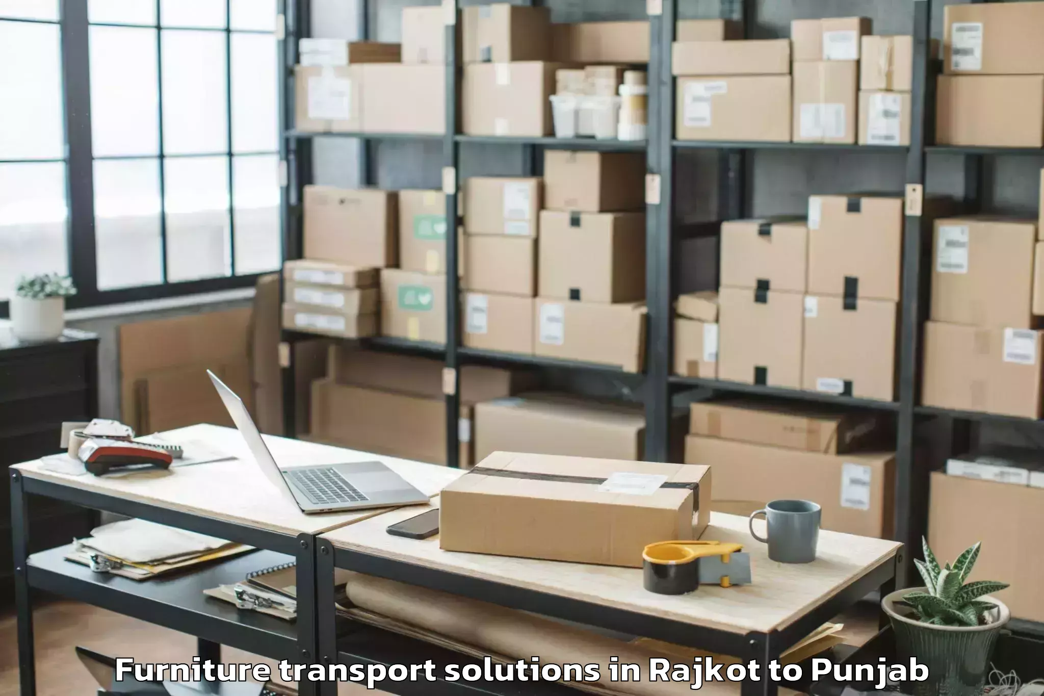 Quality Rajkot to Ropar Furniture Transport Solutions